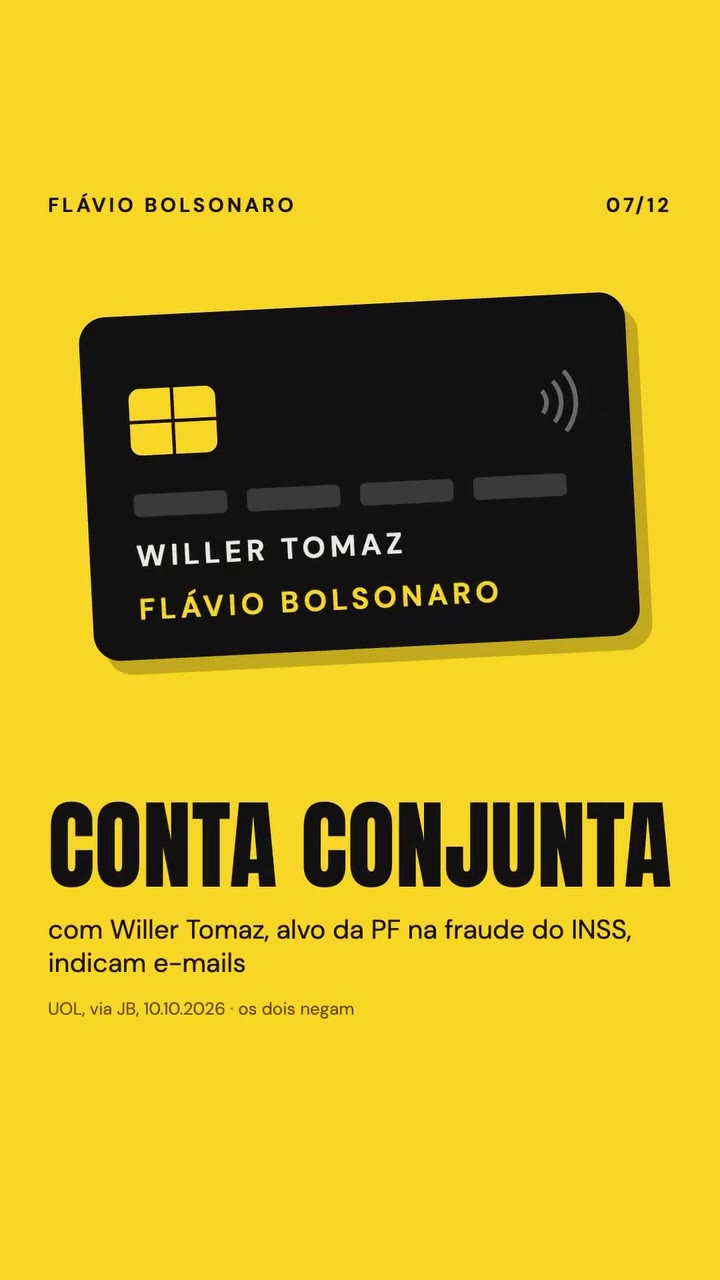 R$ 178 mil de emenda de Flávio Bolsonaro a um instituto, intermediada por um condenado do caso Marielle, segundo a PF. Fonte: InfoMoney, 20/05/2026; ele diz que não cabe a ele fiscalizar a entidade
